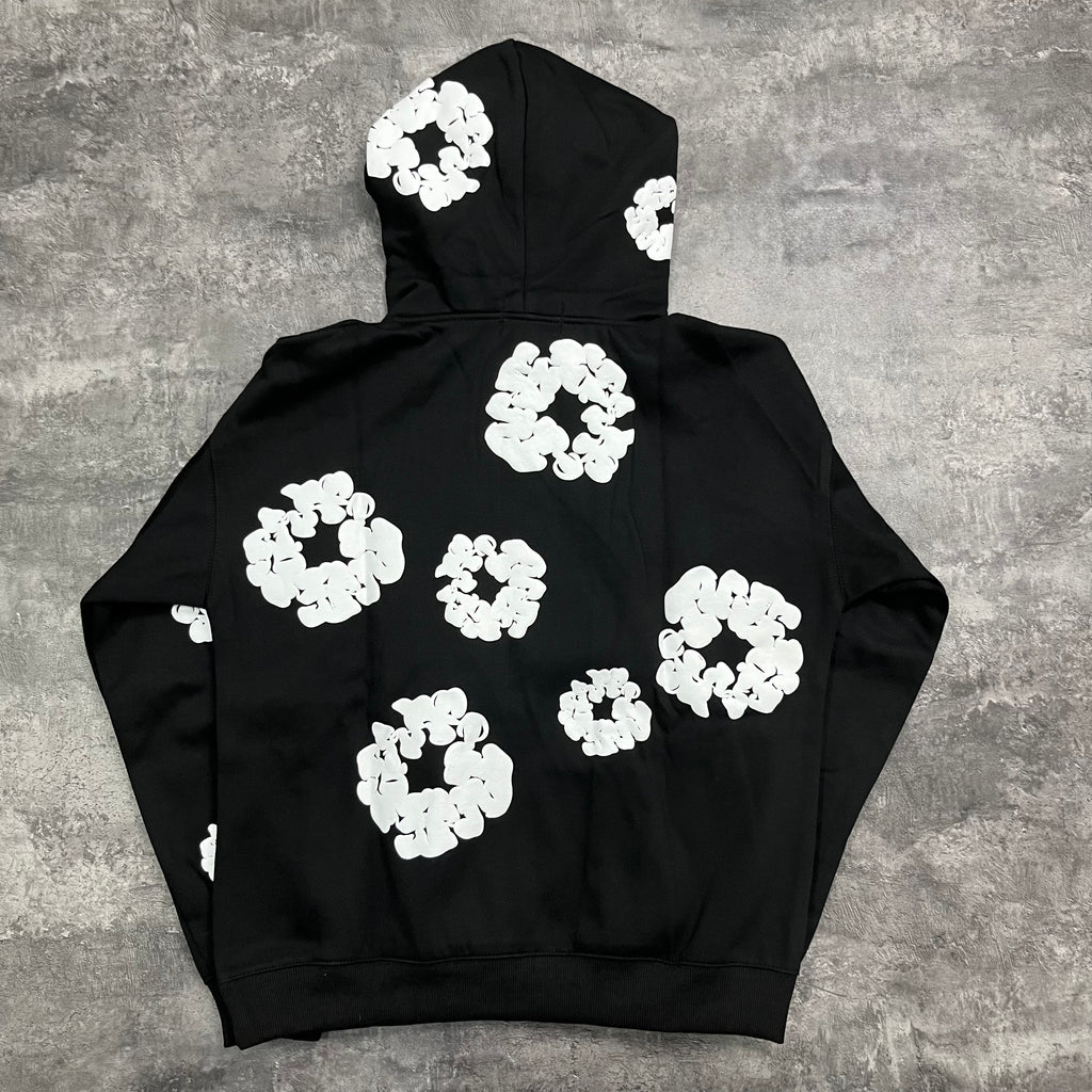 Sweat à capuche en coton noir DENIM TEARS